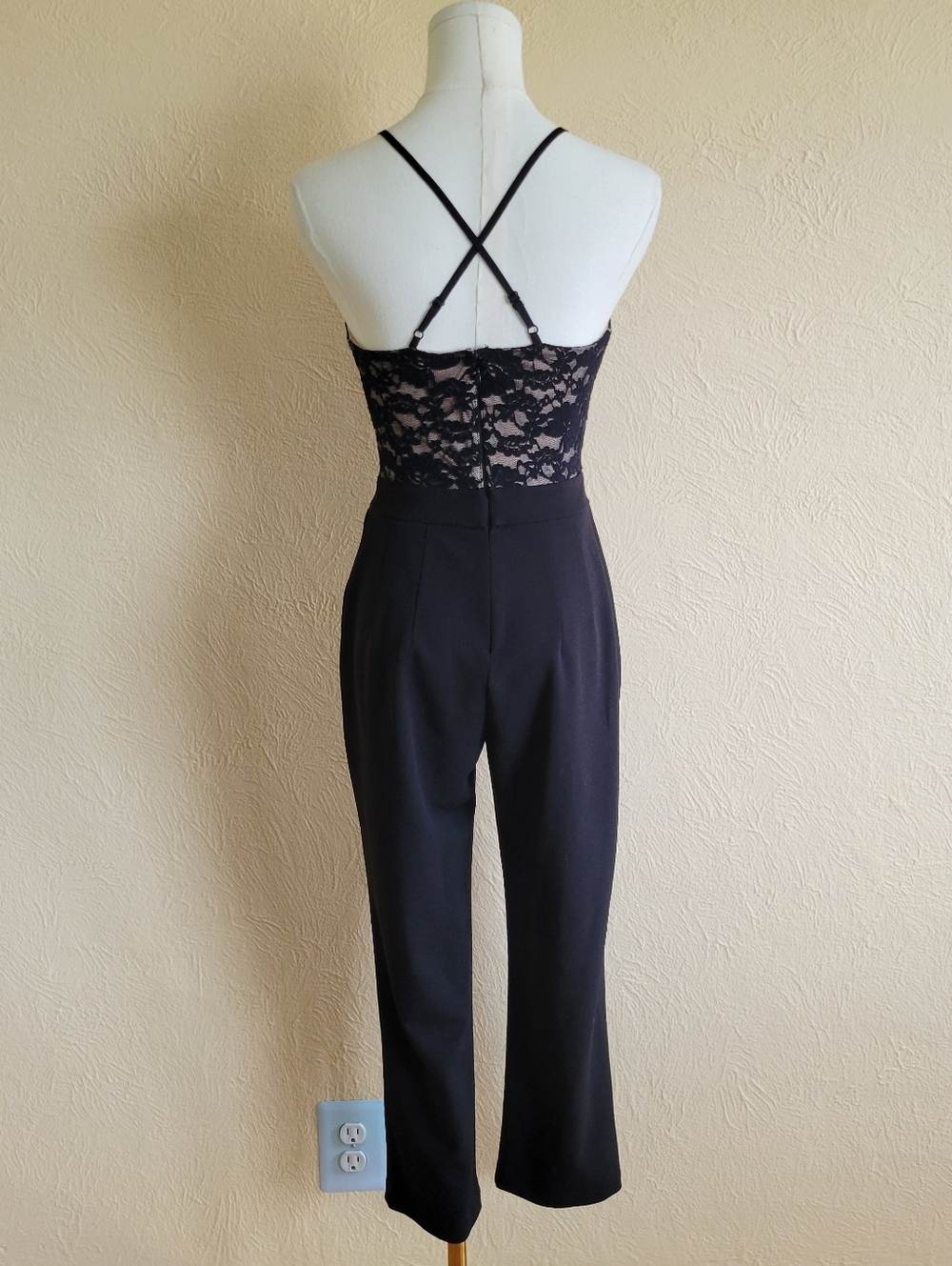 Express | 2018 Petite Black Lace Dressy Jumpsuit - Picture 7 of 11